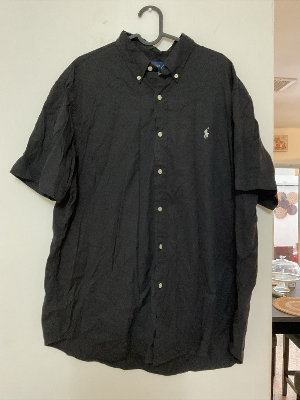 Polo by Ralph Lauren Black Short-Sleeve Button-Down with Logo size XXL